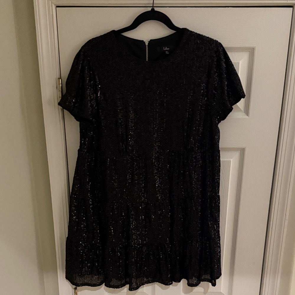 Lulu's Elegant Black Sequin Dress